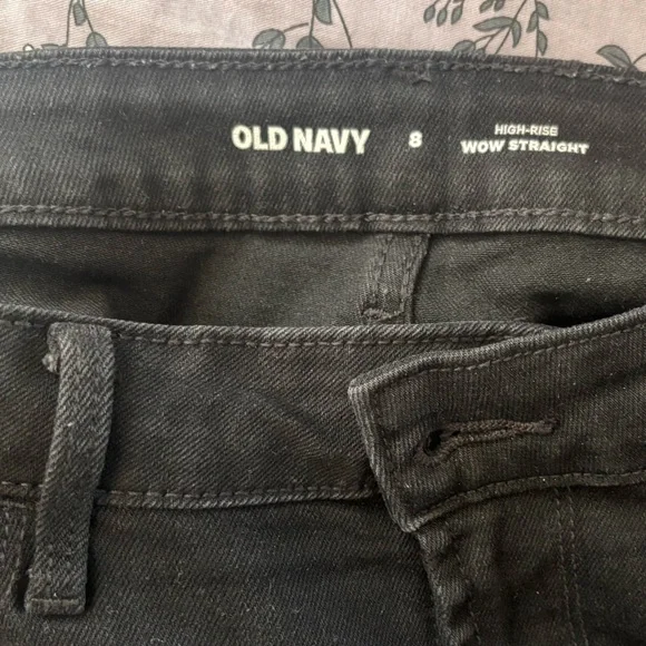 Old Navy High-Waisted Wow Straight Jeans Black - Picture 4 of 4